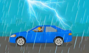Ngồi trong ôtô bị sét đánh có an toàn không?